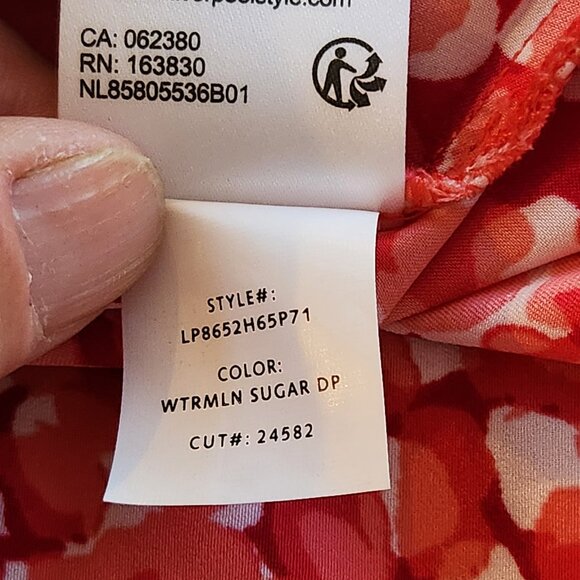 Liverpool Los Angeles Petite V-Neck Flutter Sleeve Blouse Top Shirt Watermelon - Picture 8 of 11